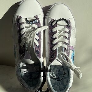 Stylish White and Purple Women's Sneakers